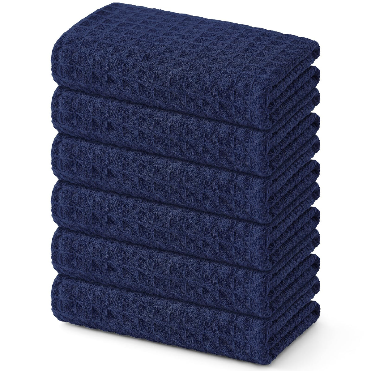Homaxy Microfiber Waffle Weave Kitchen Dish Cloths, 6-Pack, White