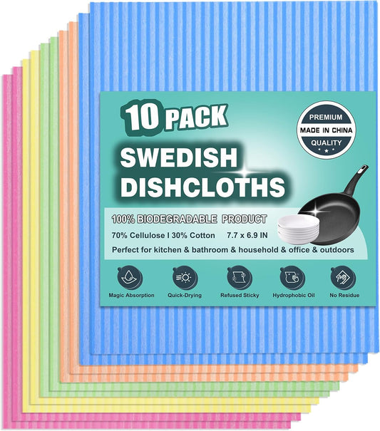 METUUTER 10 Pack Swedish DishCloths for Kitchen Cleaning Dish Cloths