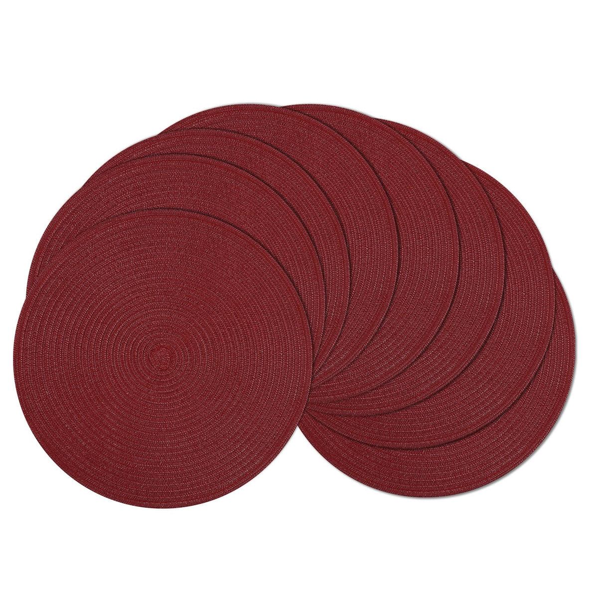 SHACOS Round Braided Placemats Set of 4 Dining Table Placemats 15 inch Circle Place Mats Easy to Clean Table Mats Indoor Outdoor, Blue Gray
