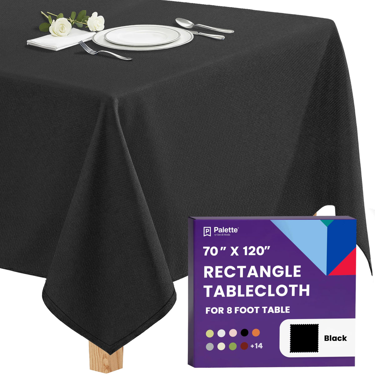 Gee Di Moda Rectangle Tablecloth - 90 x 132 Inch Beige Table Cloth for 6 Foot Tables with Floor-Length Drop - Heavy Duty Washable Fabric for Holiday Party, Dinner, Weddings & Baby Shower
