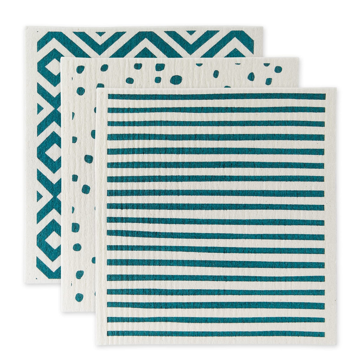 DII Swedish Dishcloths for Kitchen & Cleaning, Reusable, Machine Washable & Dishwasher Safe, Biodegradable, 7.75 x 6.75, Lemons, 3 Piece