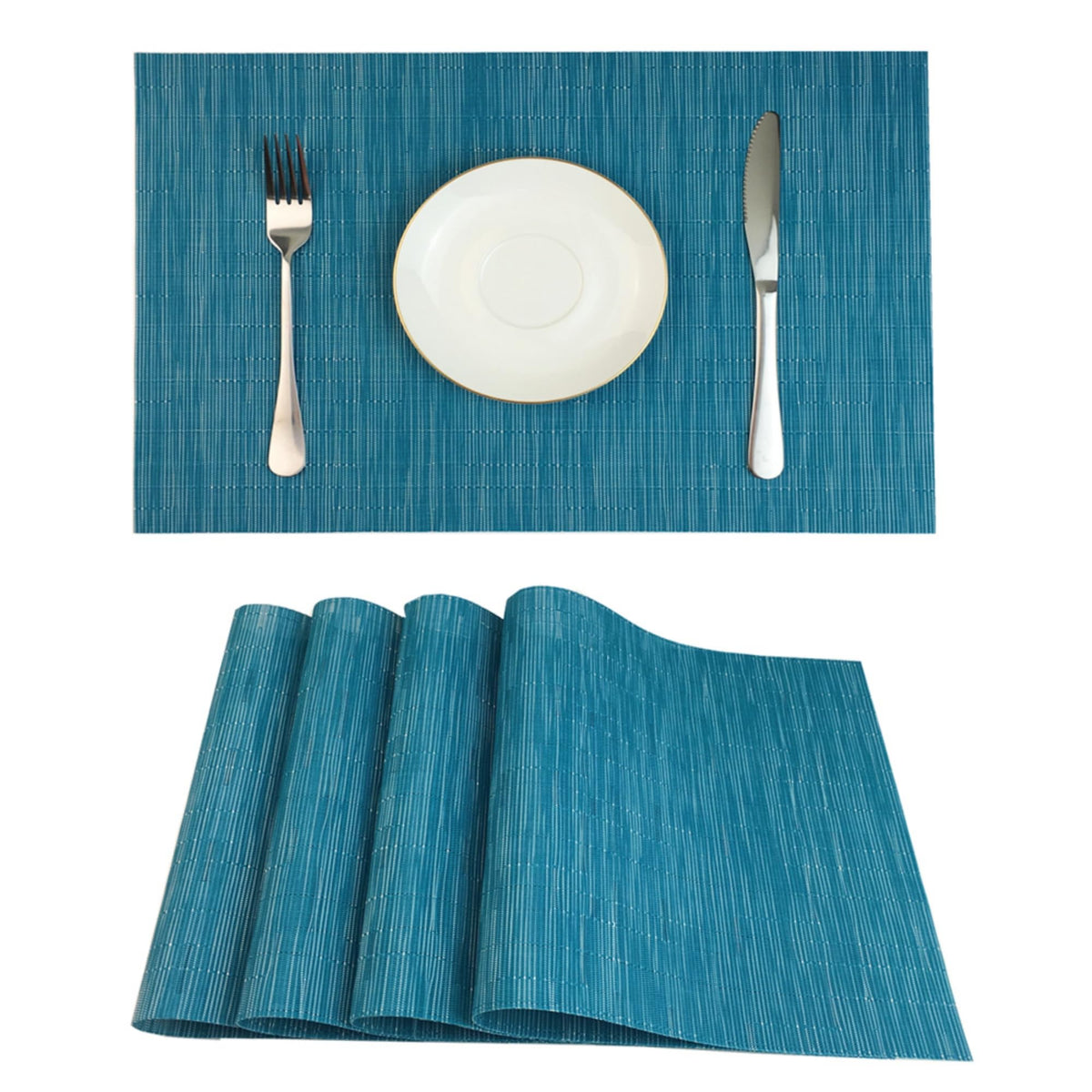 WAZAIGUR Placemats Set of 4 for Dining Table, 17.7" x 11.8", Orange