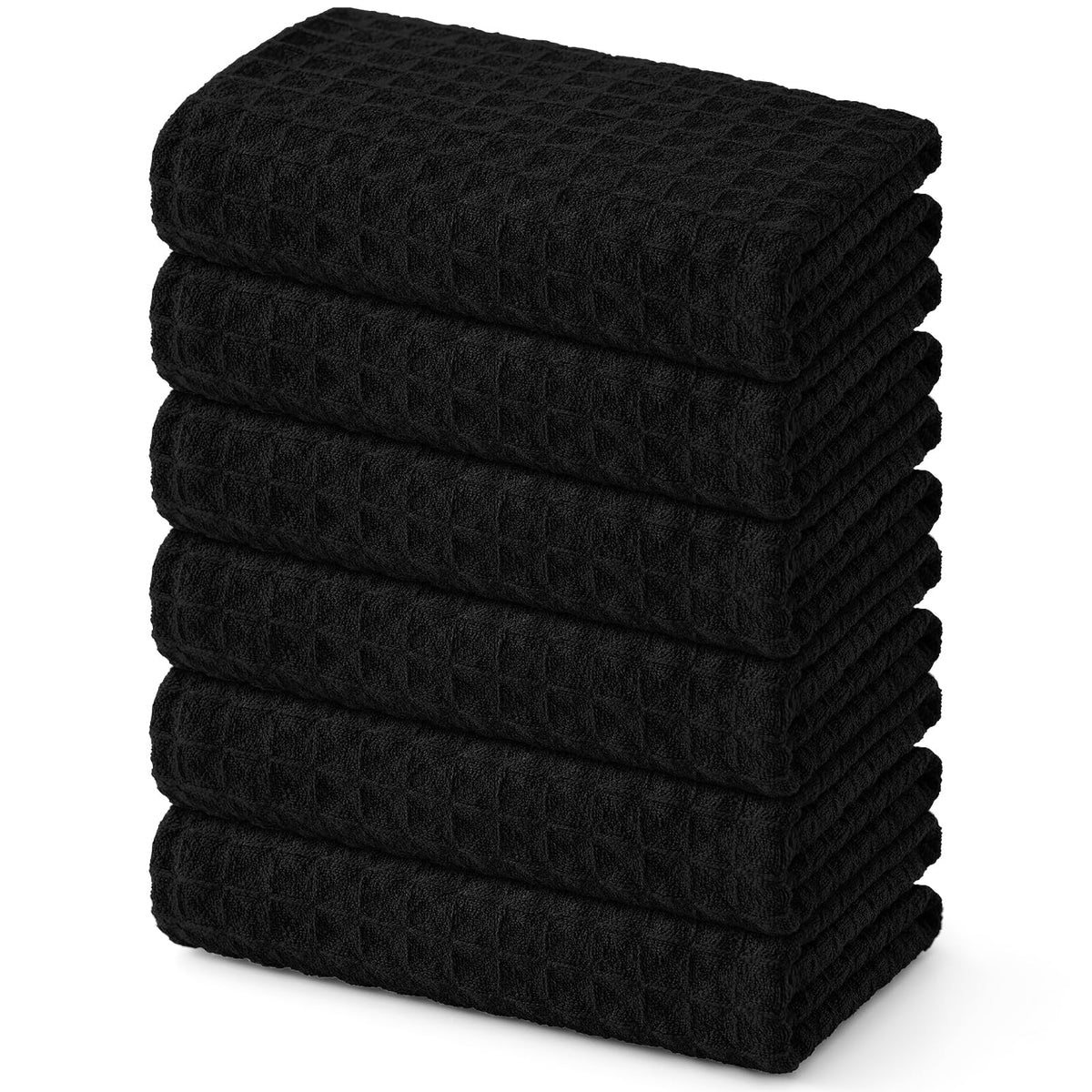 Homaxy Microfiber Waffle Weave Kitchen Dish Cloths, 6-Pack, White