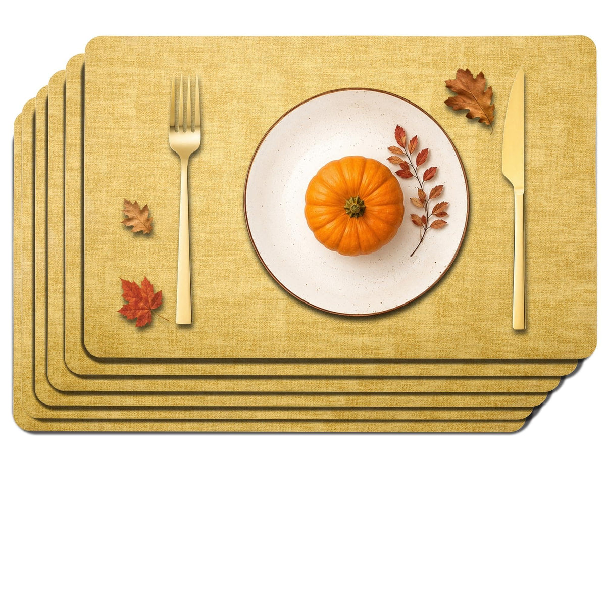 Maxpearl Faux Leather Placemats Set of 6, Easy to Clean, Grey
