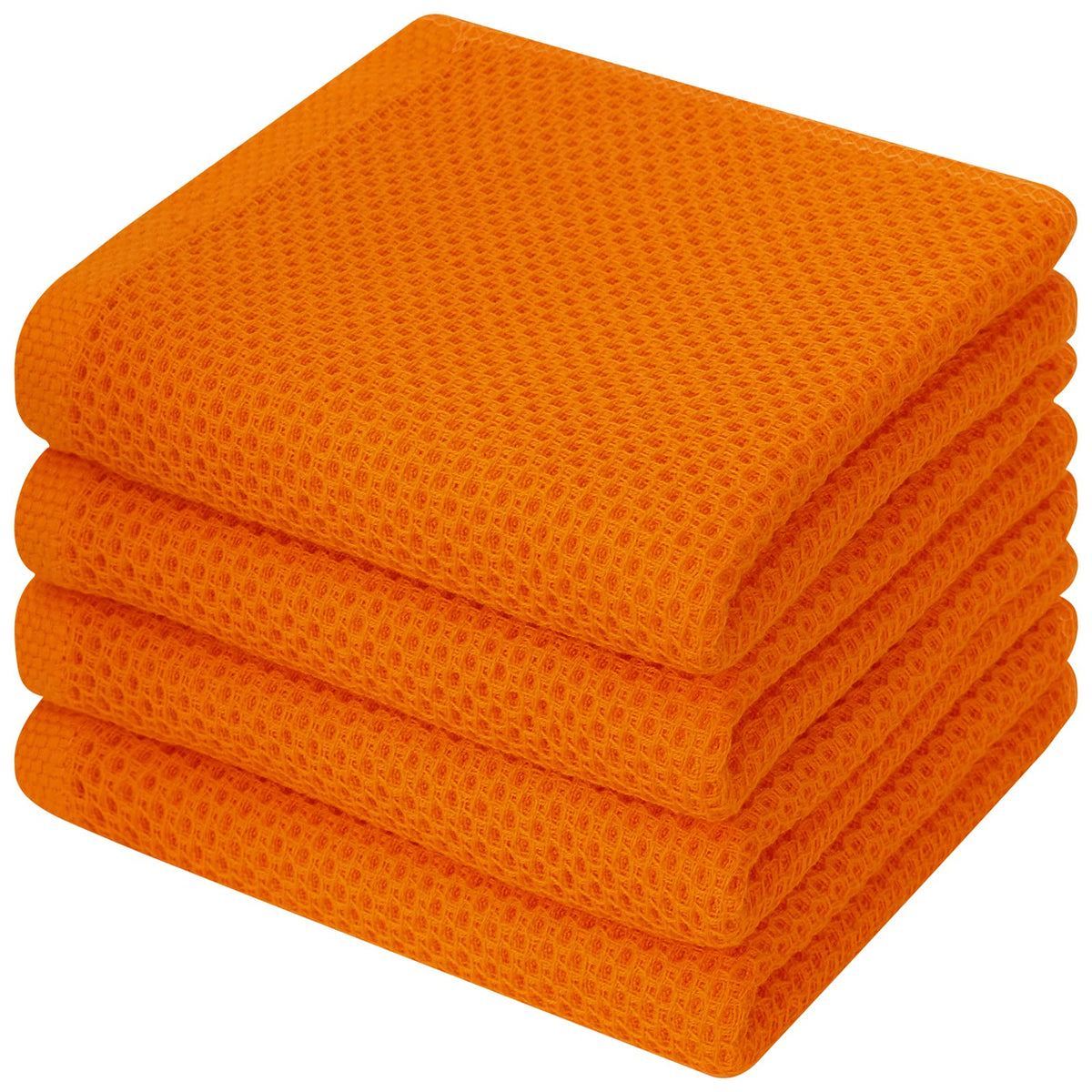 Kitinjoy 100% Cotton Waffle 6-Pack Kitchen Towels, 12" x 12", Dark Grey