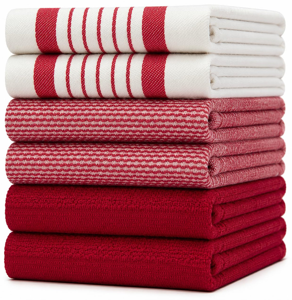 Bumble Premium Dish Cloths 13"x13" (6 Pack) | 100% Natural Ring Spun Cotton | 400 GSM | Highly Absorbent & Soft |Yarn Dyed & Solid Dyed Terry Dish Cloth Set - Tan