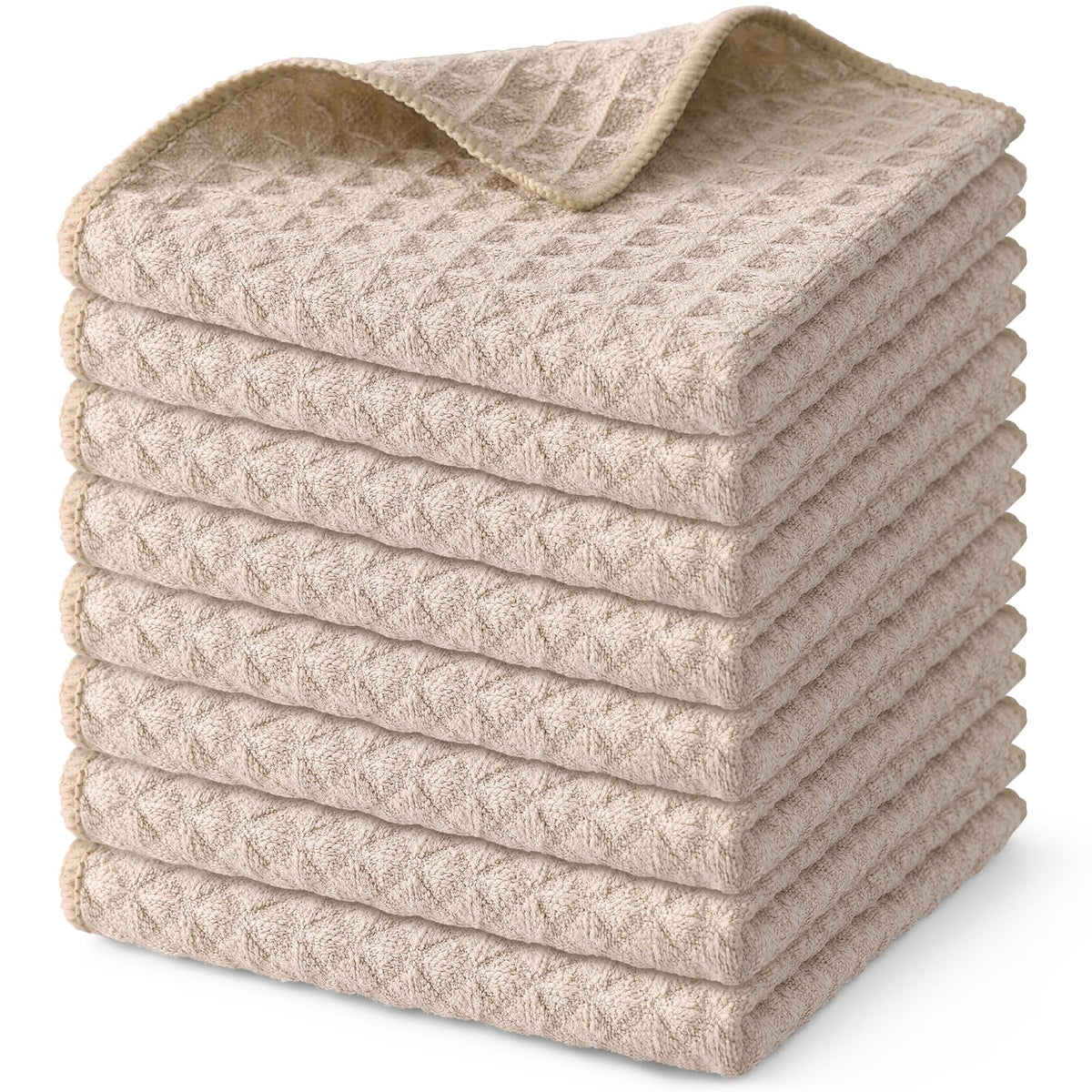 Homaxy Microfiber Waffle Weave Kitchen Dish Cloths, 6-Pack, White