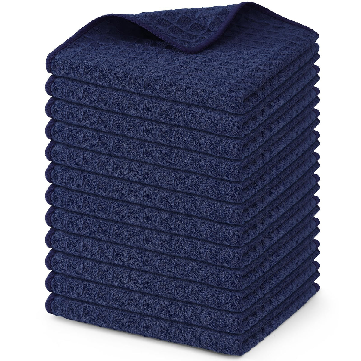 Homaxy Microfiber Waffle Weave Kitchen Dish Cloths, 6-Pack, White
