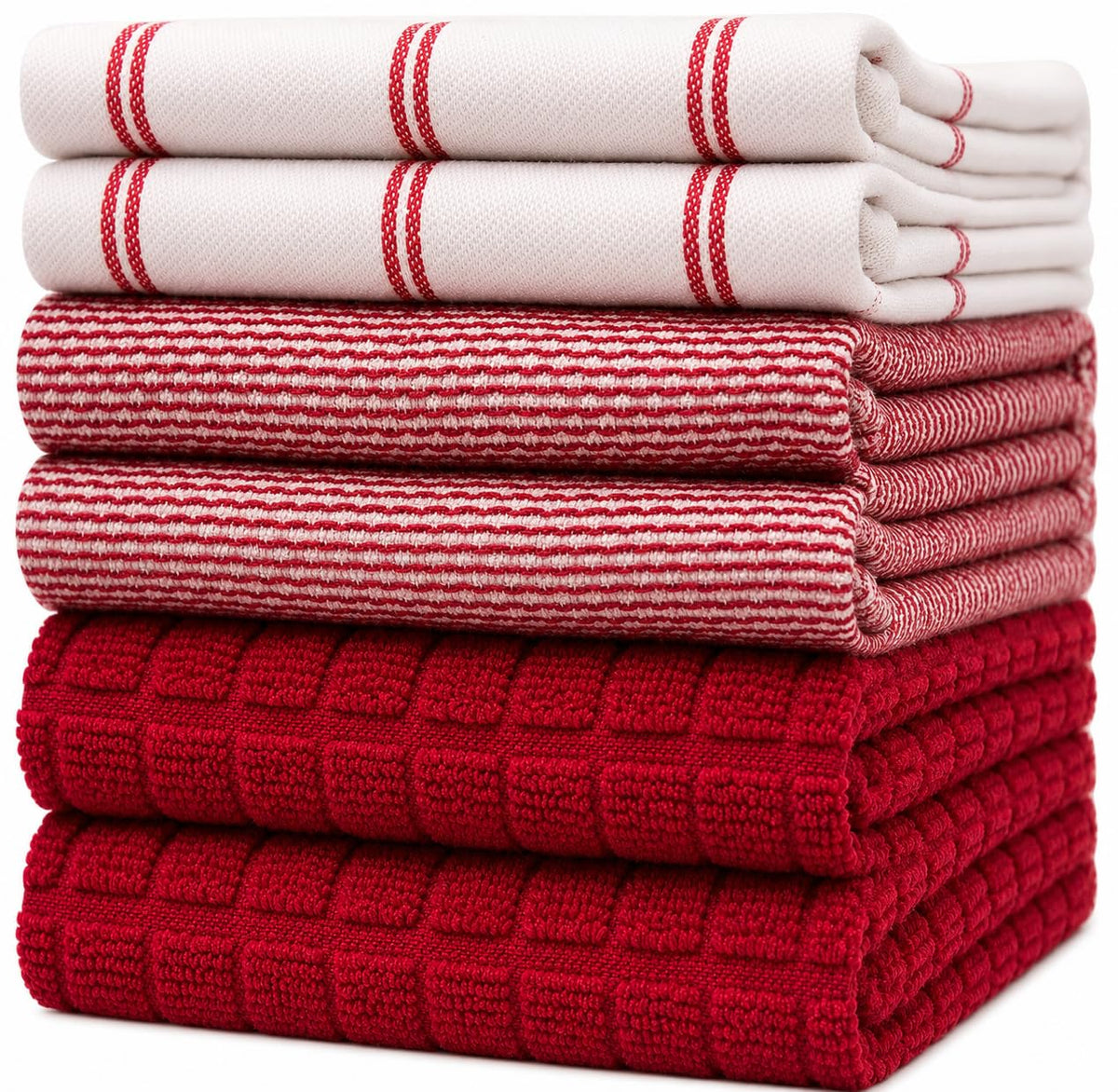 Bumble Premium Dish Cloths 13"x13" (6 Pack) | 100% Natural Ring Spun Cotton | 400 GSM | Highly Absorbent & Soft |Yarn Dyed & Solid Dyed Terry Dish Cloth Set - Tan
