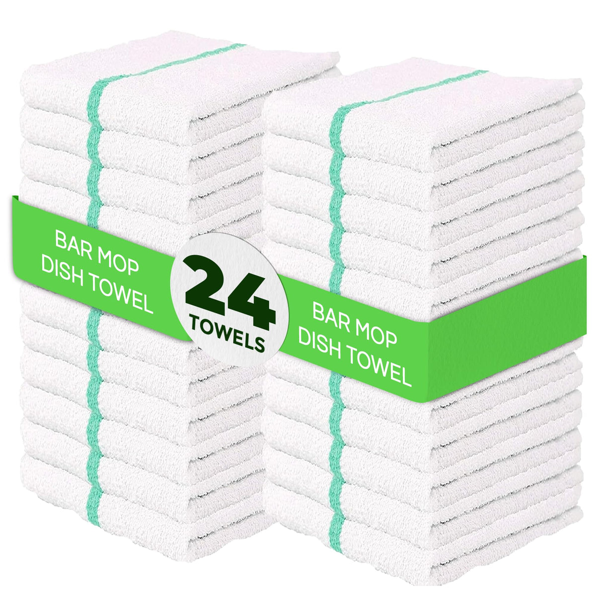 Towels N More 24 Pk 16x19 Cotton Kitchen Cleaning 30 Oz Bar Mop Towel Blue