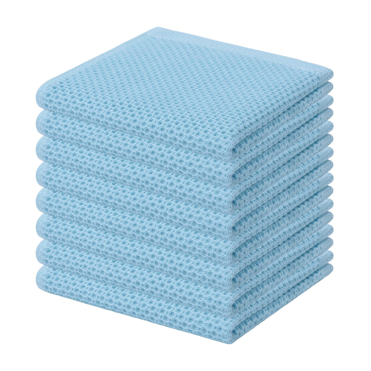 Kitinjoy 100% Cotton Waffle 6-Pack Kitchen Towels, 12" x 12", Dark Grey