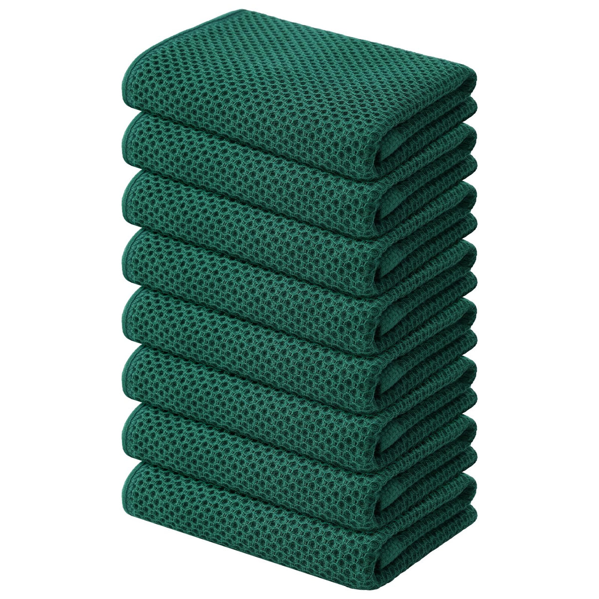 Kitinjoy 100% Cotton Waffle 6-Pack Kitchen Towels, 12" x 12", Dark Grey