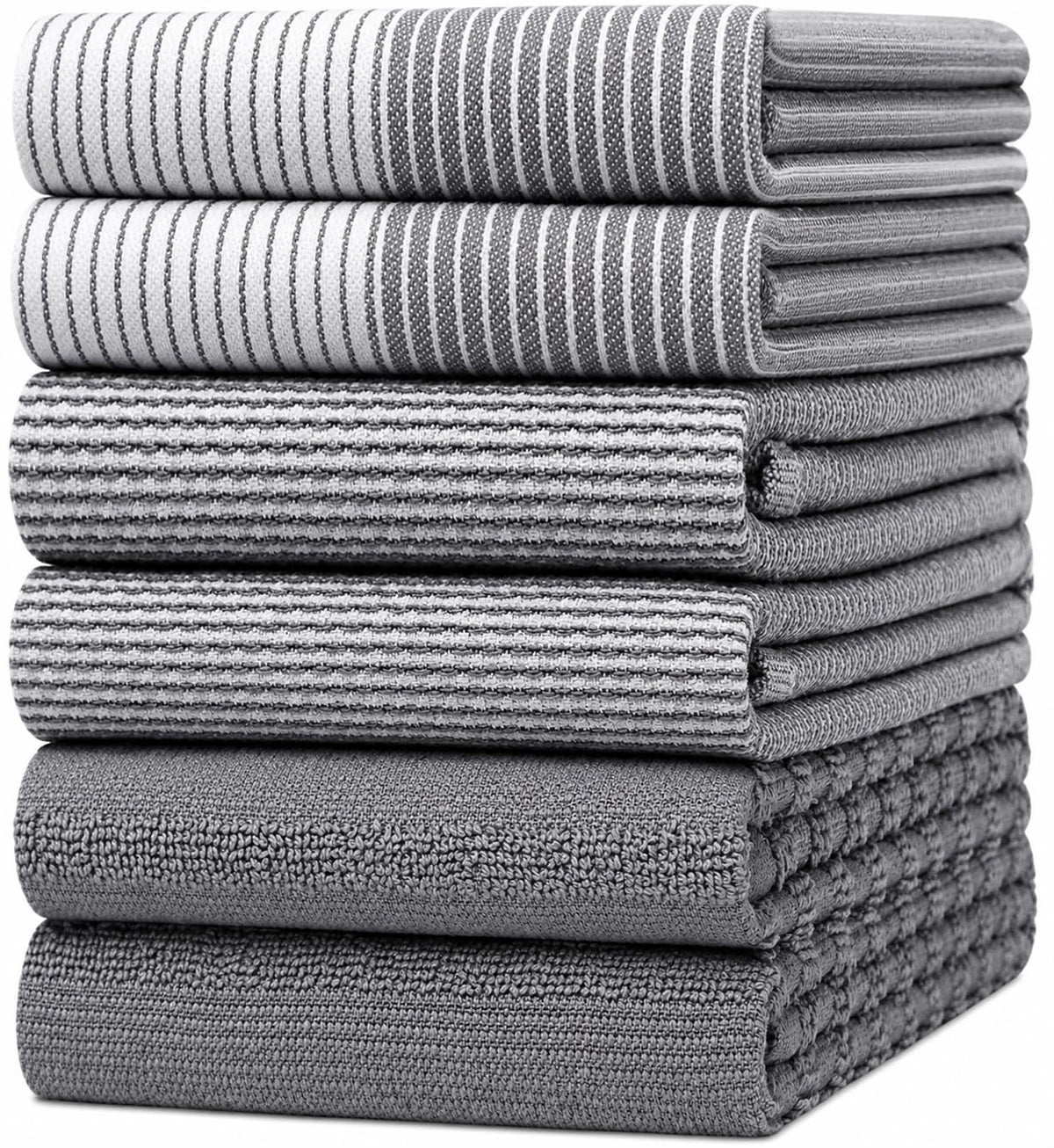 Bumble Premium Dish Cloths 13"x13" (6 Pack) | 100% Natural Ring Spun Cotton | 400 GSM | Highly Absorbent & Soft |Yarn Dyed & Solid Dyed Terry Dish Cloth Set - Tan