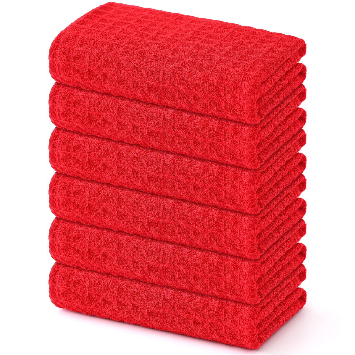 Homaxy Microfiber Waffle Weave Kitchen Dish Cloths, 6-Pack, White