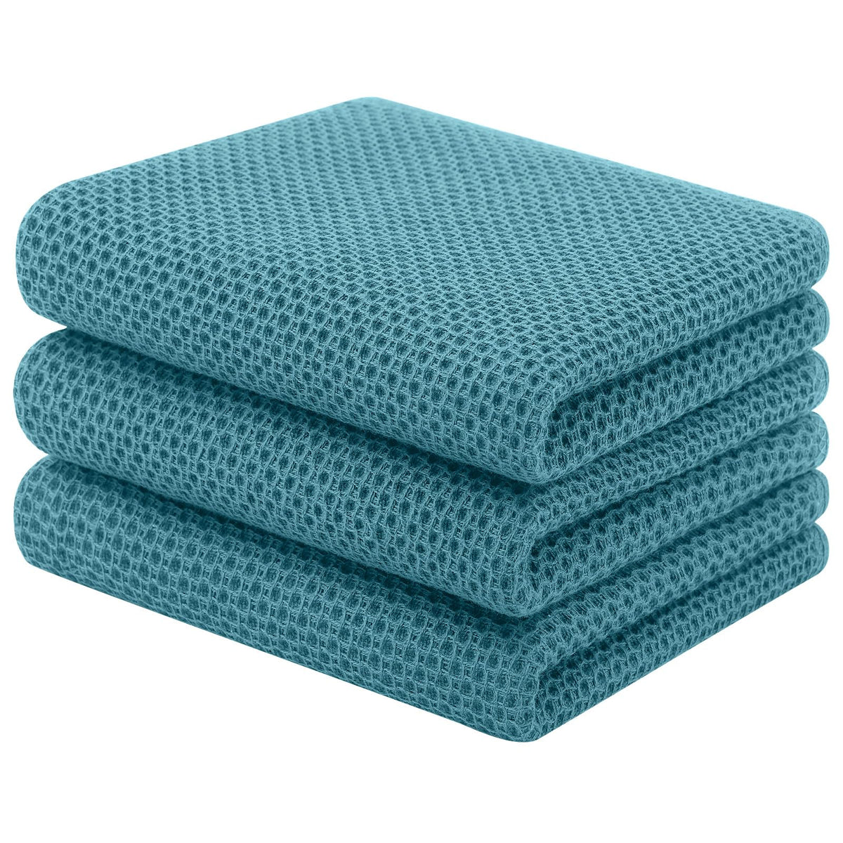Homaxy 100% Cotton Waffle Weave Kitchen Dish Cloths, 4-Pack, Dark Grey