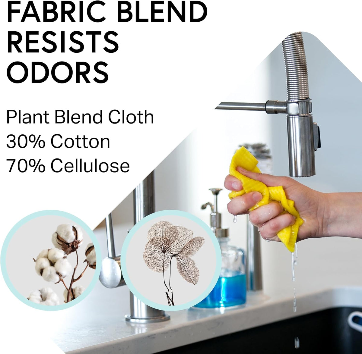 Swedish Wholesale Dishcloths Reusable 8" x 7" Sponge Cloths, Bulk 10 Pack of High Absorbent Cellulose Dish & Kitchen Cleaning Hand Towels, Wring to Dry & Machine Wash, Odor Resistant, Blue
