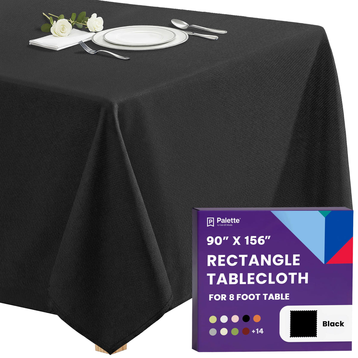 Gee Di Moda Rectangle Tablecloth - 90 x 132 Inch Beige Table Cloth for 6 Foot Tables with Floor-Length Drop - Heavy Duty Washable Fabric for Holiday Party, Dinner, Weddings & Baby Shower