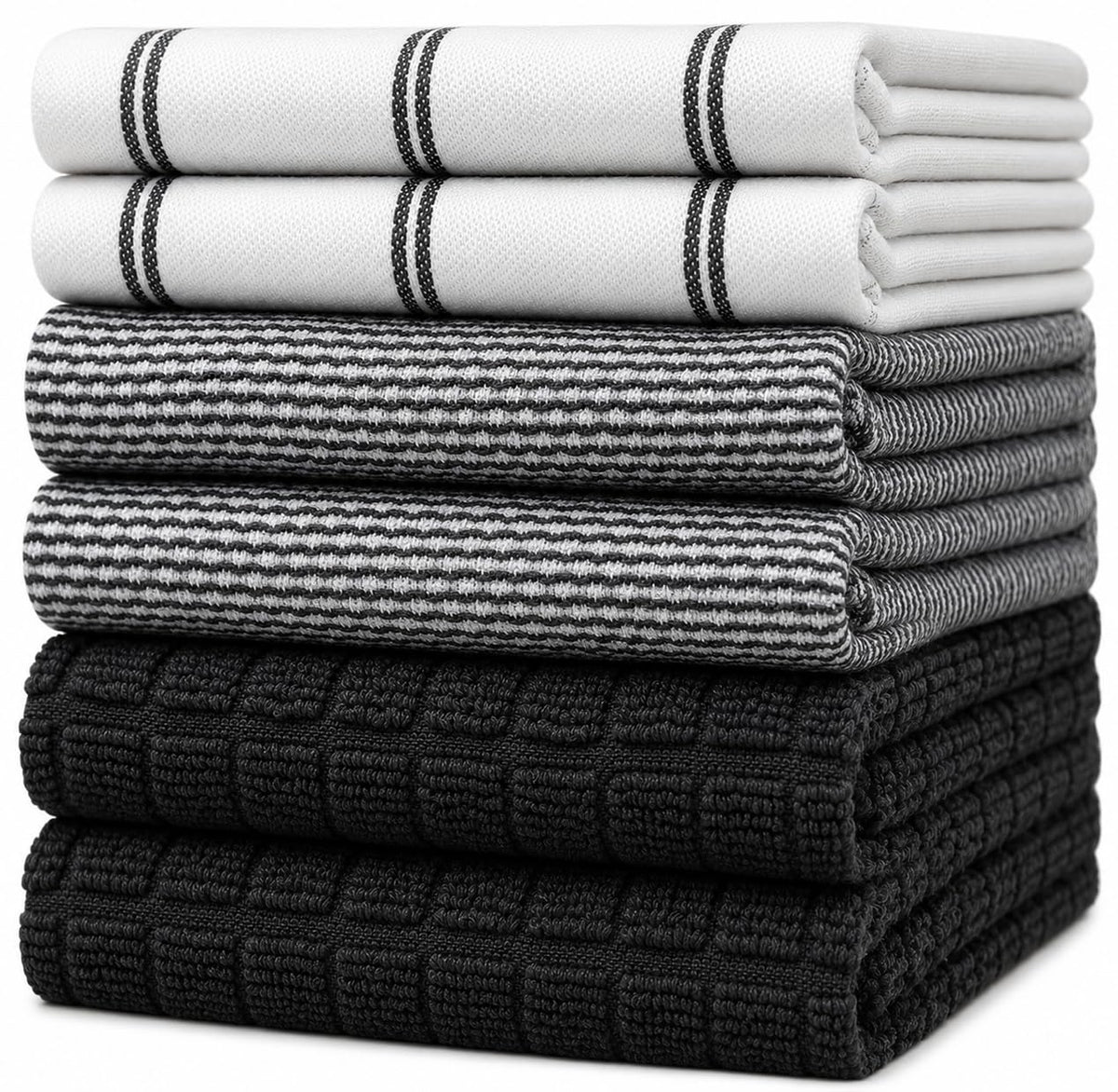 Bumble Premium Dish Cloths 13"x13" (6 Pack) | 100% Natural Ring Spun Cotton | 400 GSM | Highly Absorbent & Soft |Yarn Dyed & Solid Dyed Terry Dish Cloth Set - Tan