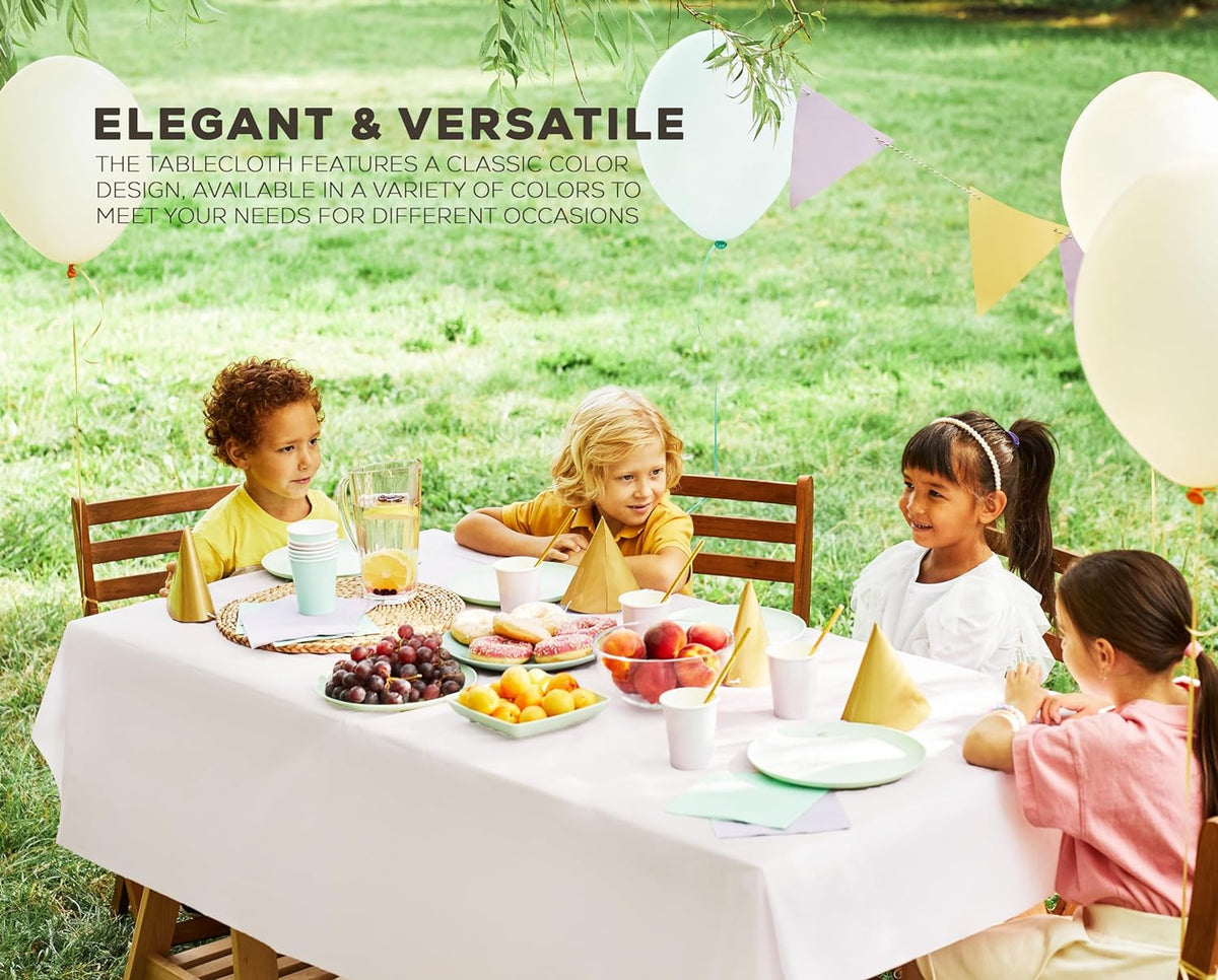 Utopia Kitchen Plastic Table Cloth Disposable [White, 12 Pack]