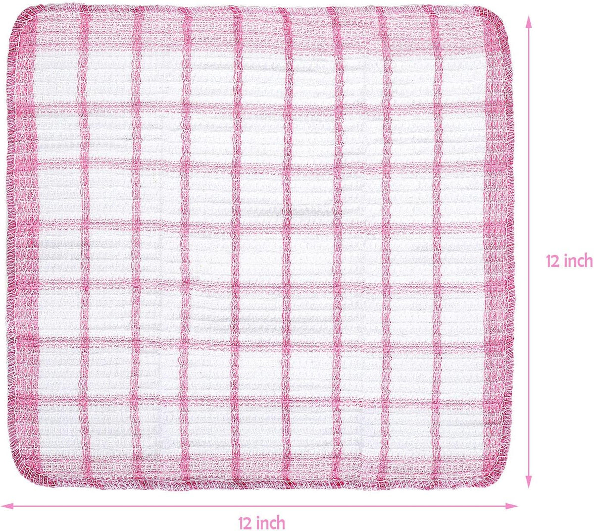 Boao 12 Pcs Kitchen Dish Cloths Cotton Washable Dish Rags Towels, 4 Colors