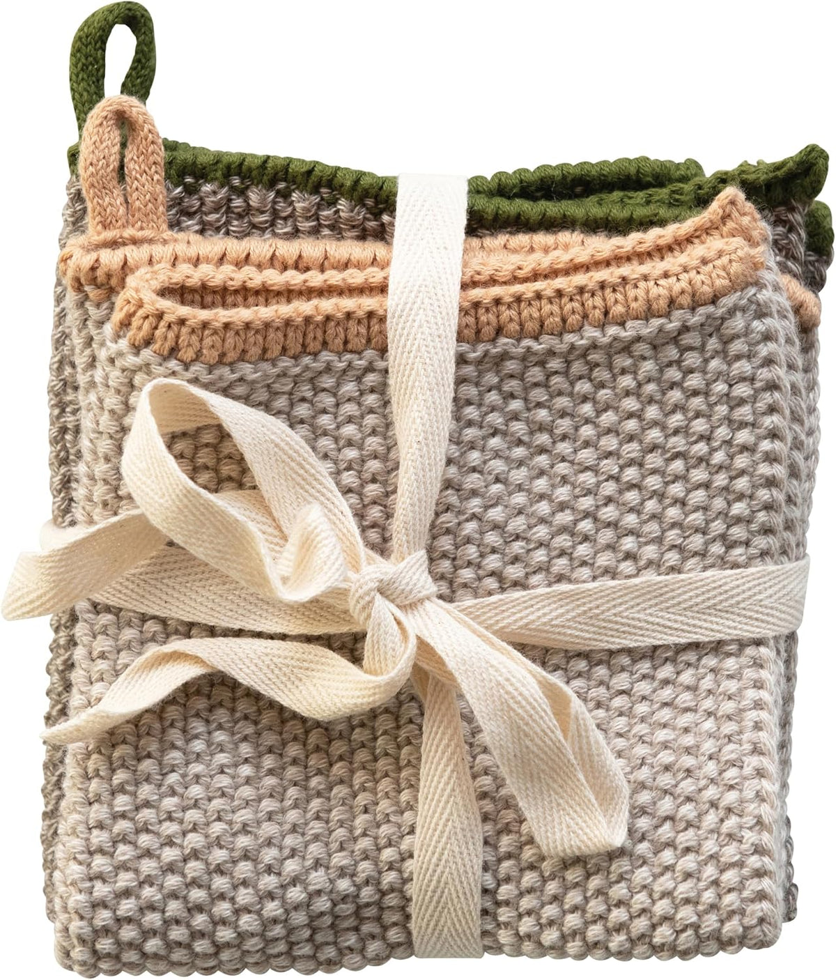 Creative Co-Op Square Cotton Knit Dish Cloth (Set of 2)