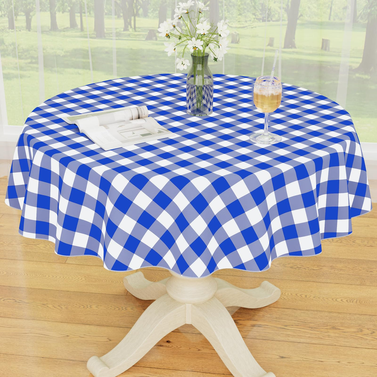 Smiry Fall Tablecloth, Flannel Backed Vinyl Table Cloth, 60"x84"
