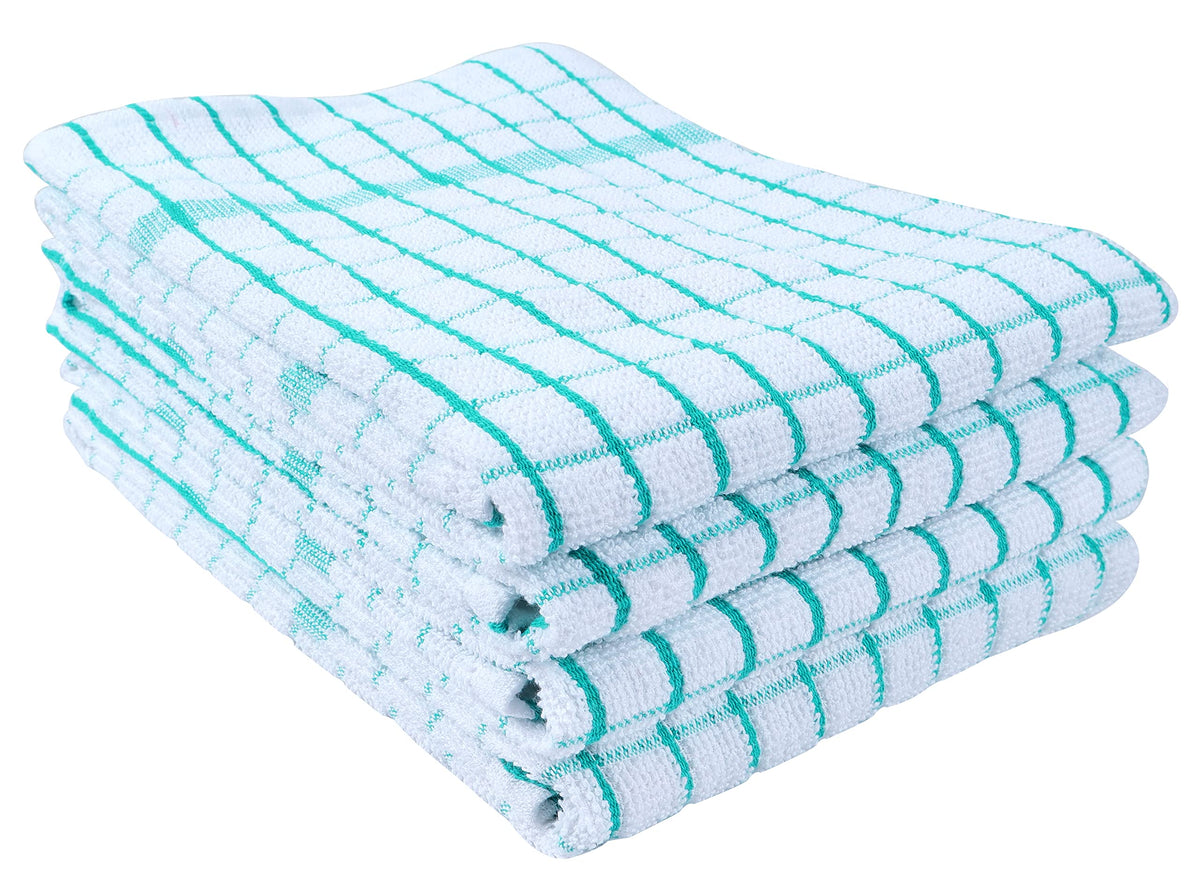 AMOUR INFINI Kitchen Dish Cloths Set of 8 - Ultra Soft, Highly Absorbent, Quick-Drying Terry Cotton Dishcloths 12"x12" Inch Wash & Cleaning Cloths for Kitchen & Dishwashing (D.Grey)