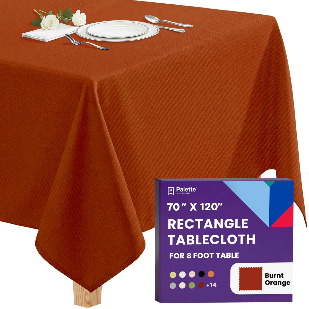 Gee Di Moda Rectangle Tablecloth - 90 x 132 Inch Beige Table Cloth for 6 Foot Tables with Floor-Length Drop - Heavy Duty Washable Fabric for Holiday Party, Dinner, Weddings & Baby Shower