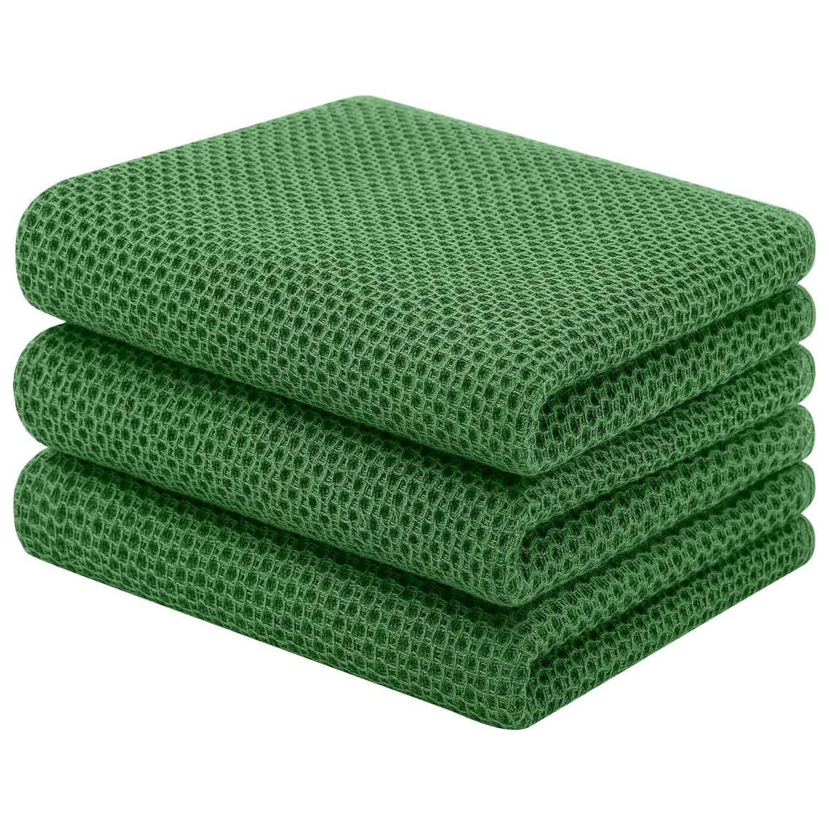 Homaxy 100% Cotton Waffle Weave Kitchen Dish Cloths, 4-Pack, Dark Grey
