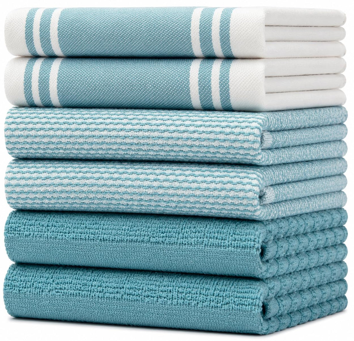 Bumble Premium Dish Cloths 13"x13" (6 Pack) | 100% Natural Ring Spun Cotton | 400 GSM | Highly Absorbent & Soft |Yarn Dyed & Solid Dyed Terry Dish Cloth Set - Tan