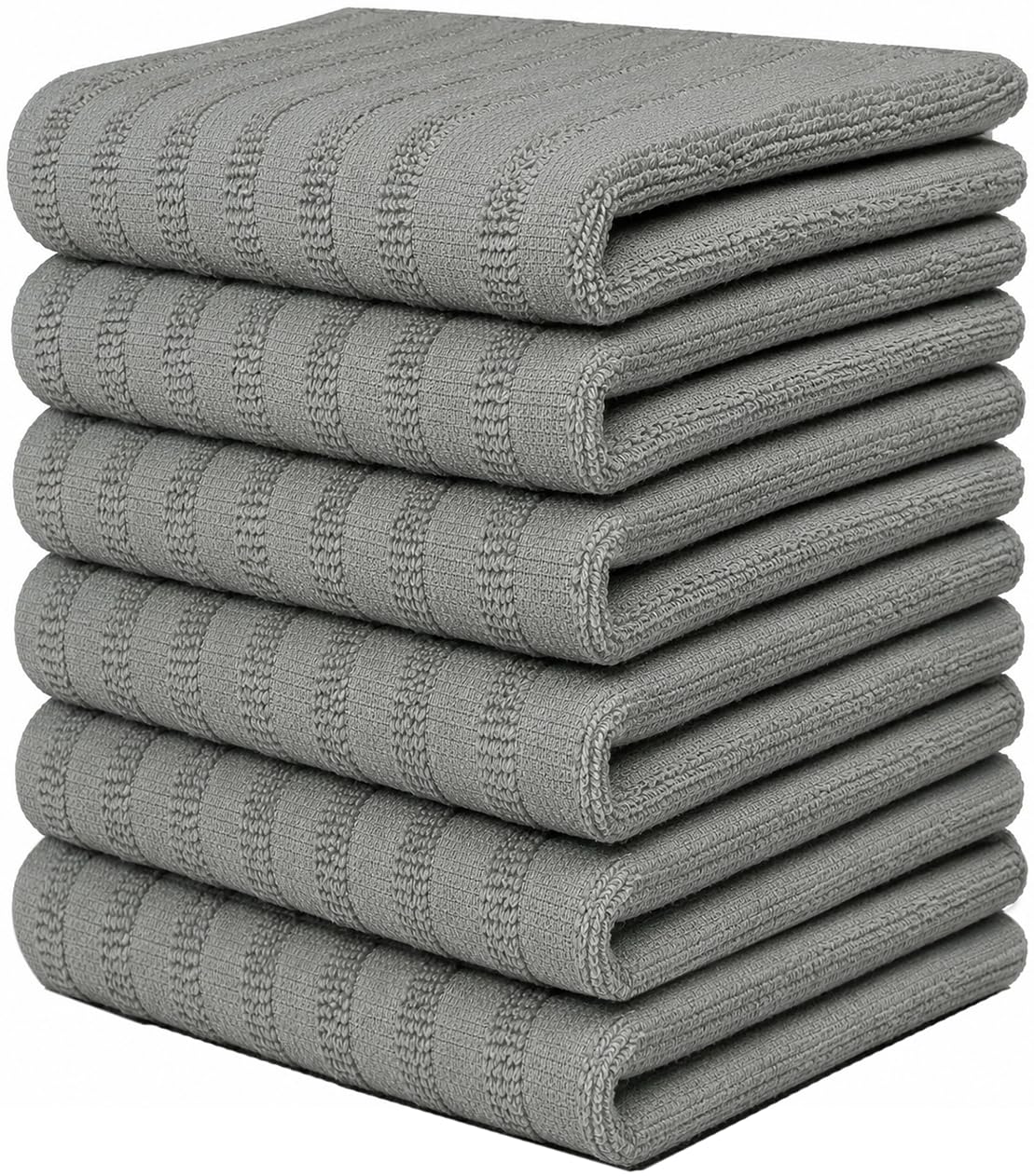 Bumble Premium Dish Cloths 13"x13" (6 Pack) | 100% Natural Ring Spun Cotton | 400 GSM | Highly Absorbent & Soft |Yarn Dyed & Solid Dyed Terry Dish Cloth Set - Tan