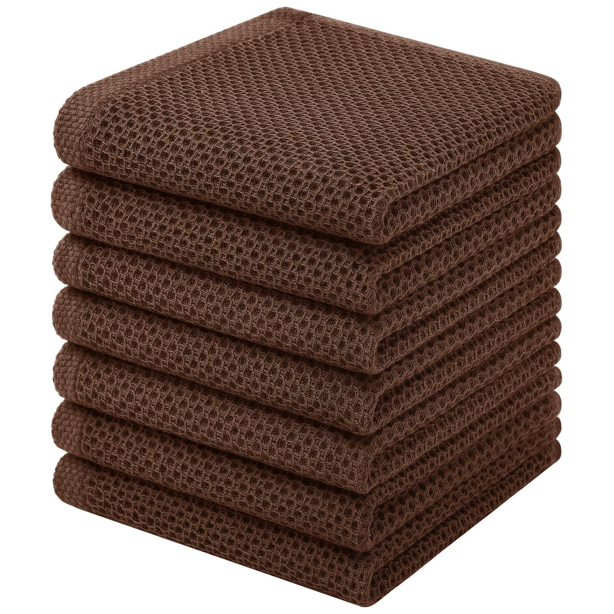 Homaxy 100% Cotton Waffle Weave Kitchen Dish Cloths, 4-Pack, Dark Grey