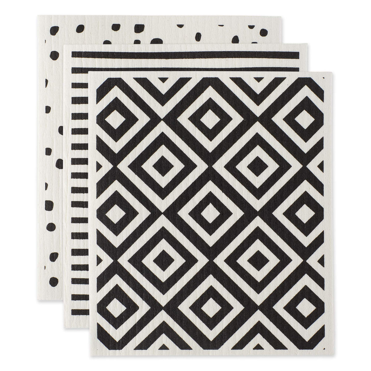 DII Swedish Dishcloths for Kitchen & Cleaning, Reusable, Machine Washable & Dishwasher Safe, Biodegradable, 7.75 x 6.75, Lemons, 3 Piece