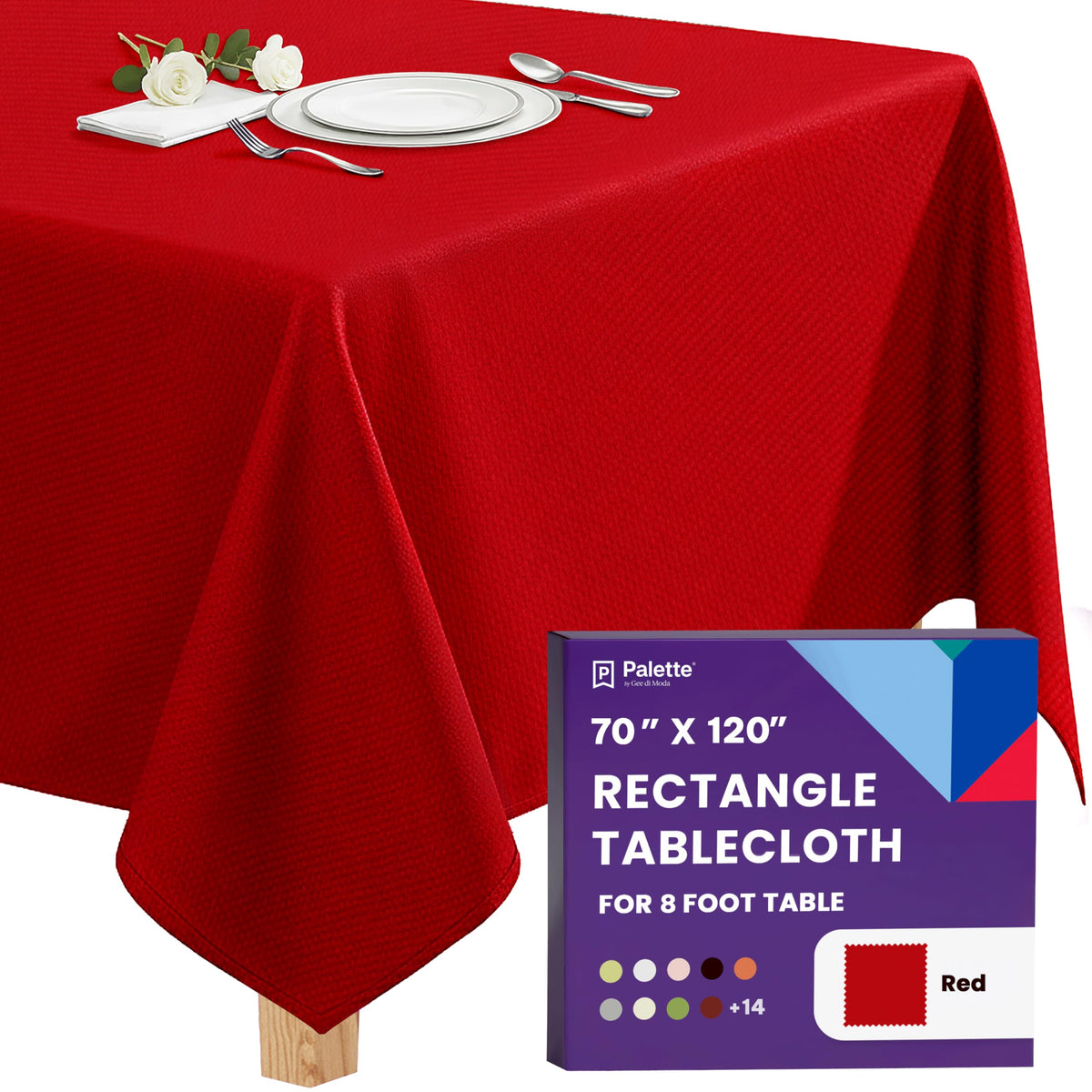 Gee Di Moda Rectangle Tablecloth - 90 x 132 Inch Beige Table Cloth for 6 Foot Tables with Floor-Length Drop - Heavy Duty Washable Fabric for Holiday Party, Dinner, Weddings & Baby Shower
