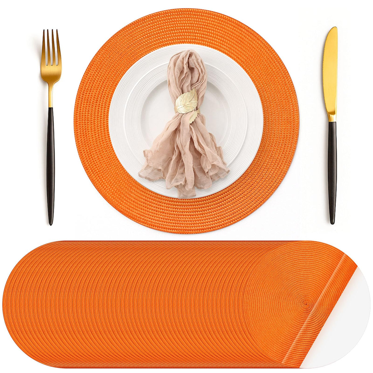 Geosar 100 Pcs Disposable Paper Placemat Cotton Woven 13'', Beige