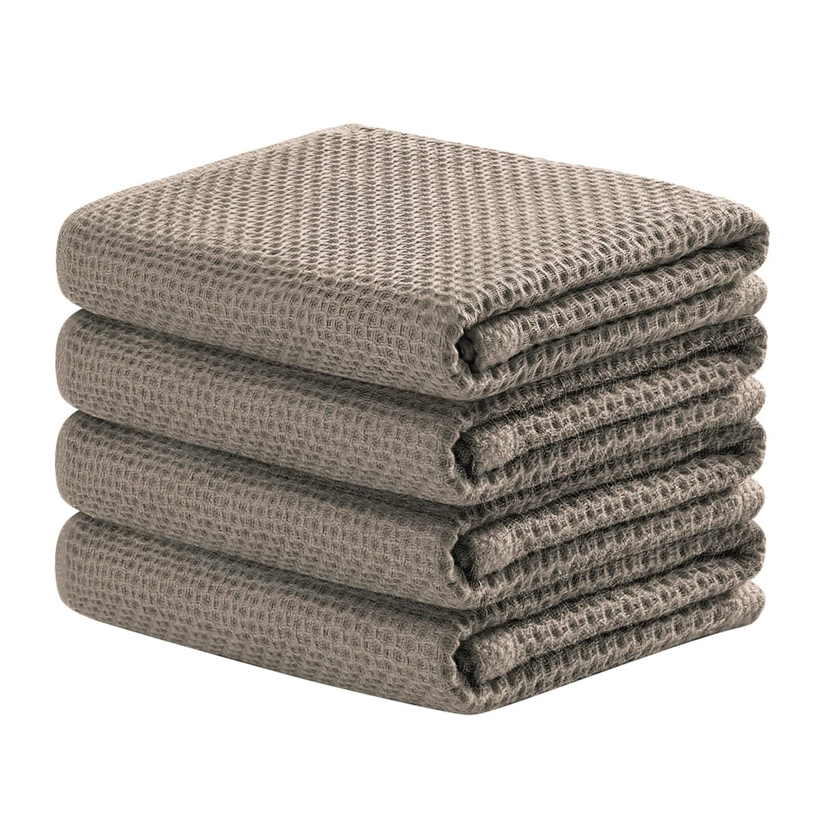 joybest Cotton Kitchen Dish Cloths, 8-Pack Waffle Weave Ultra Soft Absorbent Dish Towels Washcloths Quick Drying Dish Rags, 12x12 Inches, Beige