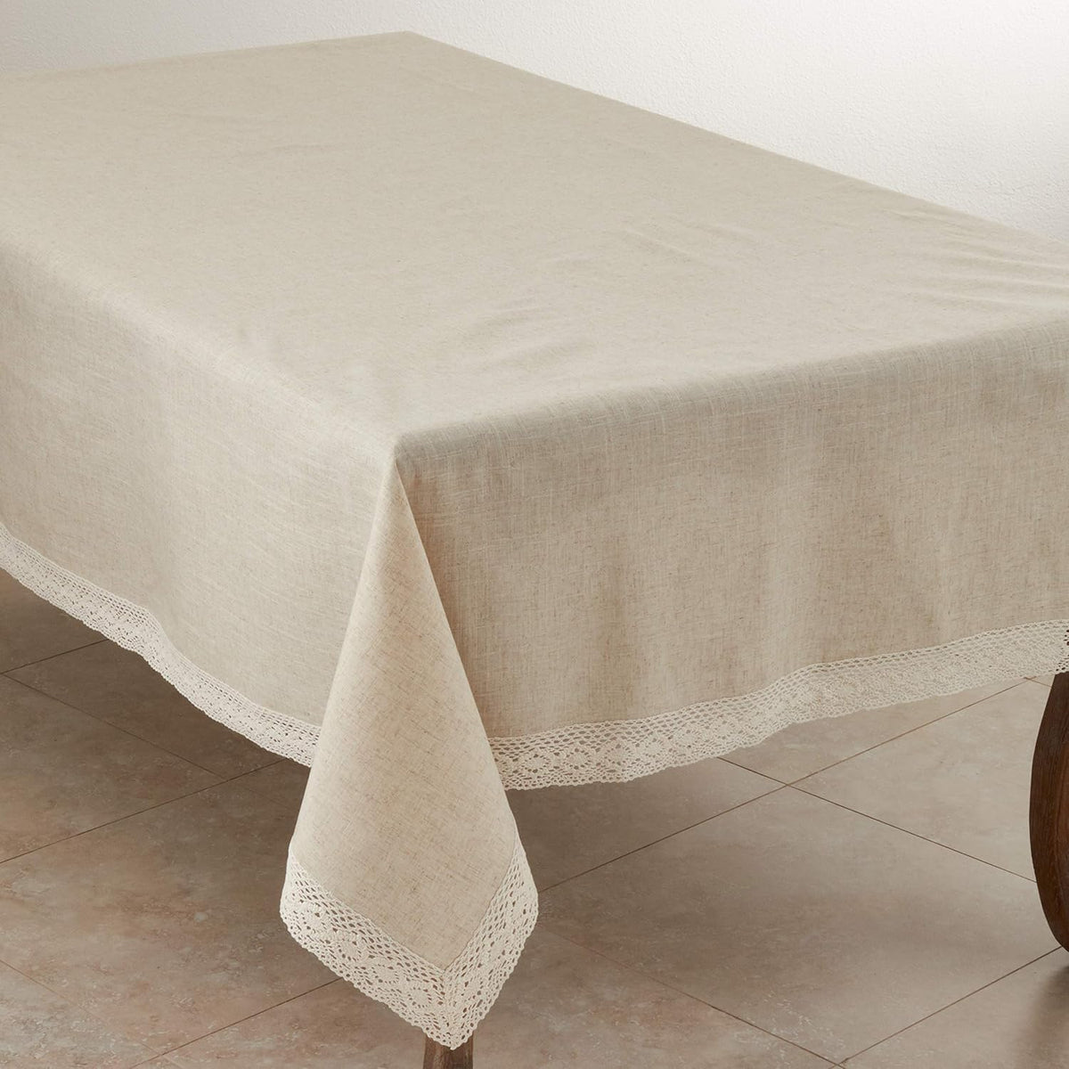 SARO LIFESTYLE 931 Tablecloth Natural 70" X 140" Oblong, Sold Per 1 PC