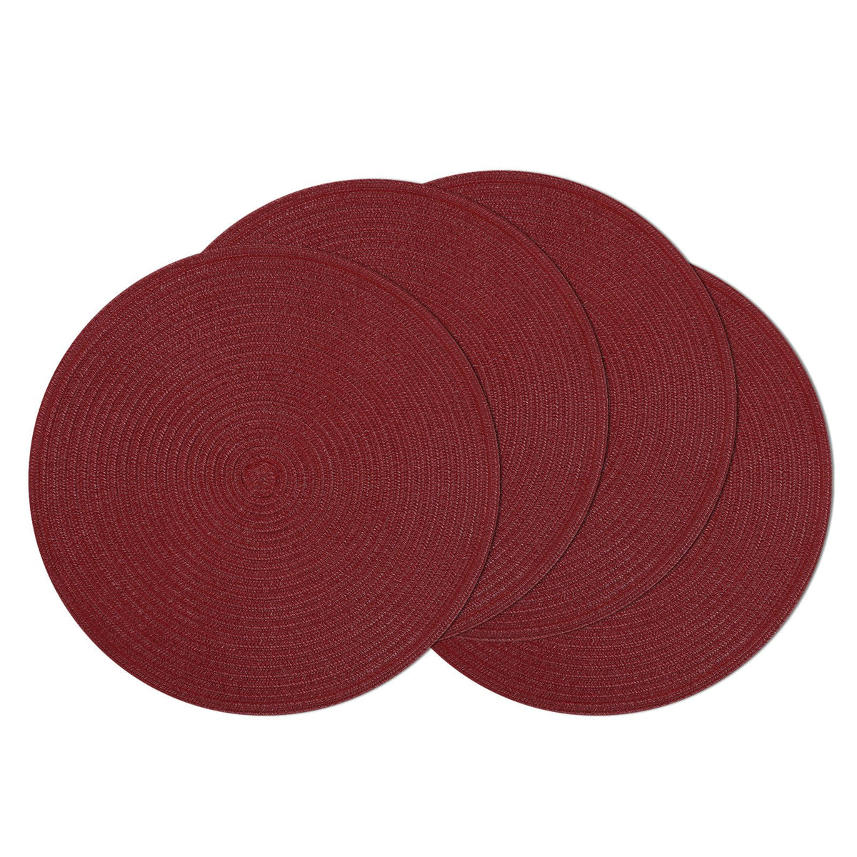 SHACOS Round Braided Placemats Set of 4 Dining Table Placemats 15 inch Circle Place Mats Easy to Clean Table Mats Indoor Outdoor, Blue Gray