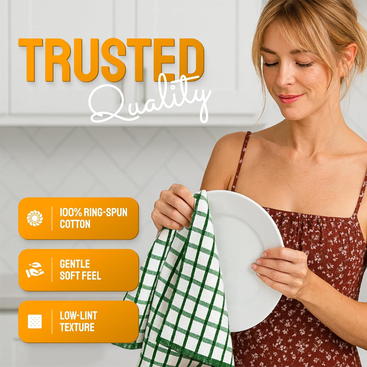 Premium Dish Towels for Kitchen, 8 Pack, 16x26 - Thick 410 GSM, Multicolor