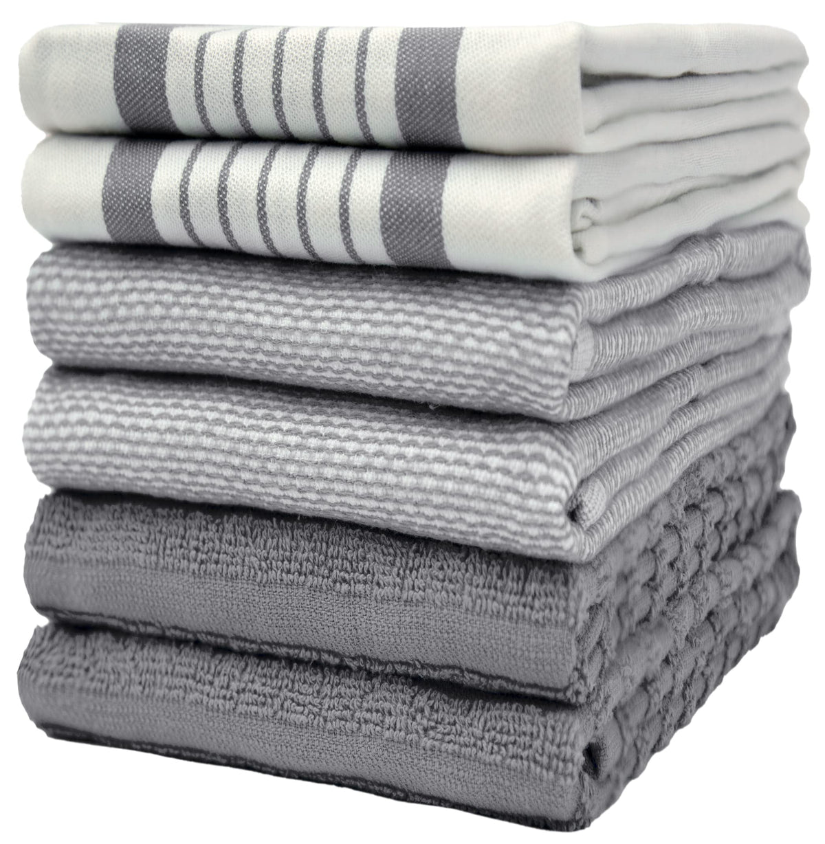 Bumble Premium Dish Cloths 13"x13" (6 Pack) | 100% Natural Ring Spun Cotton | 400 GSM | Highly Absorbent & Soft |Yarn Dyed & Solid Dyed Terry Dish Cloth Set - Tan