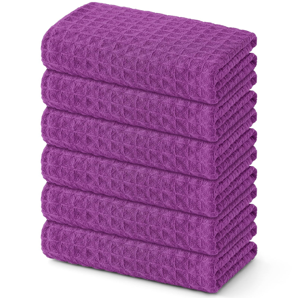 Homaxy Microfiber Waffle Weave Kitchen Dish Cloths, 6-Pack, White
