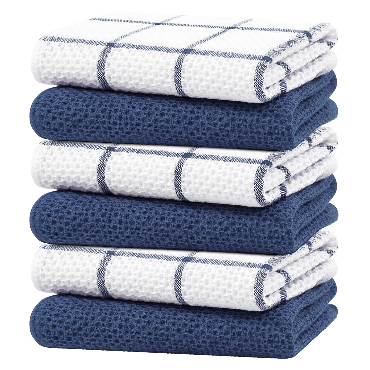 Homaxy 100% Cotton Waffle Weave Kitchen Dish Cloths 8-Pack, Dark Grey
