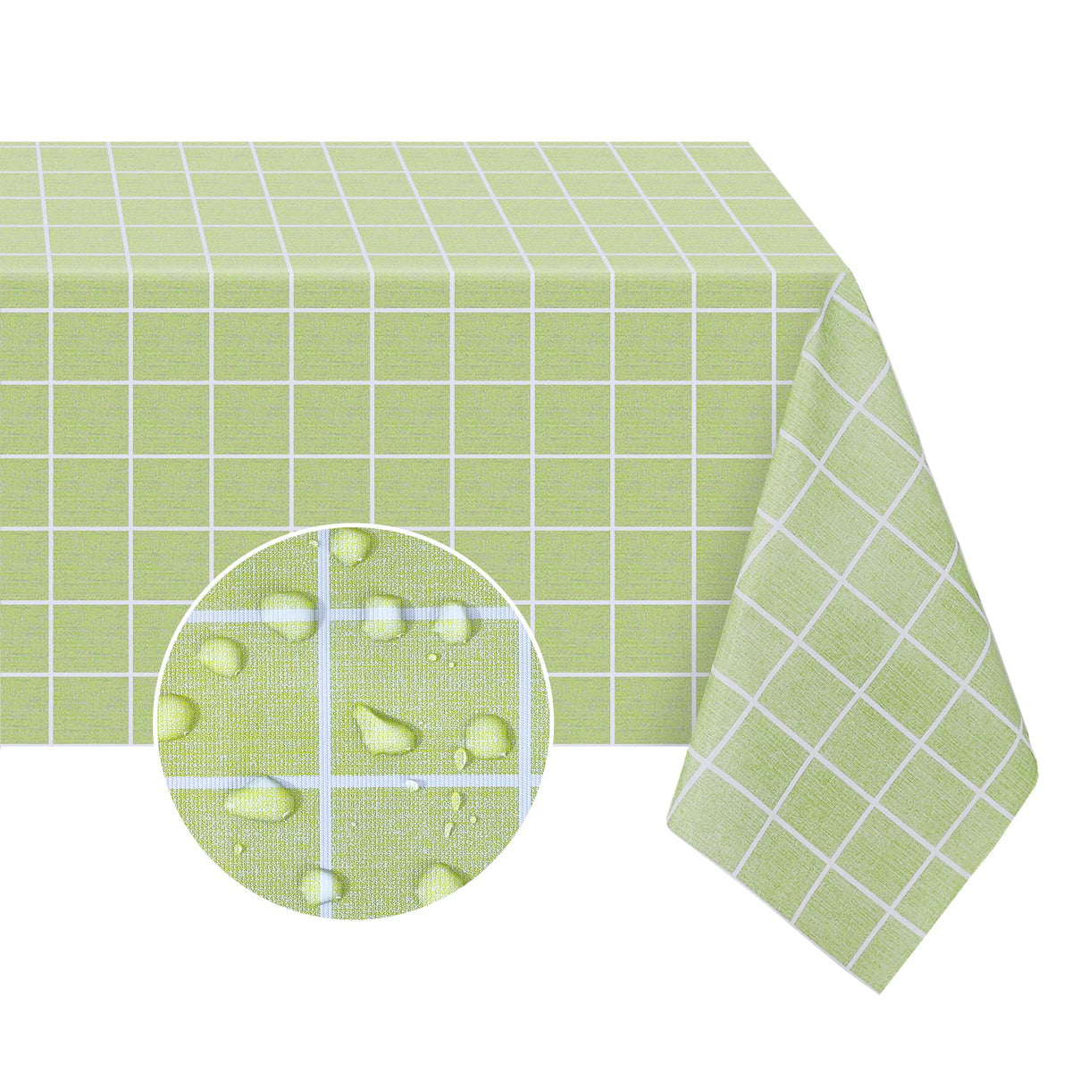 Romanstile Checkered Vinyl Tablecloth, Rectangle 54 x 78, Grey