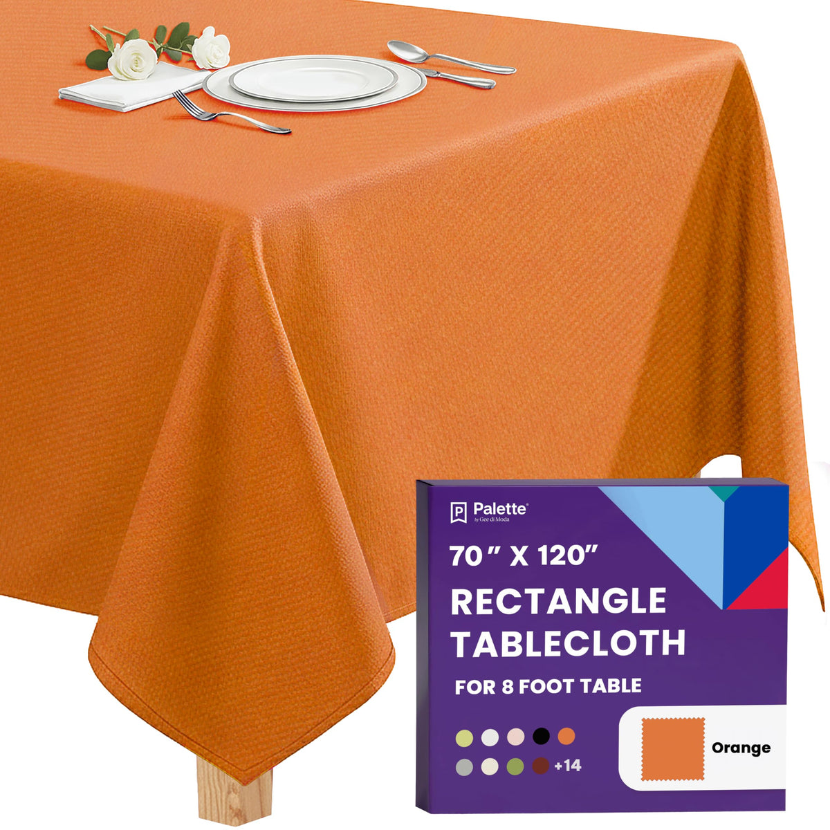 Gee Di Moda Rectangle Tablecloth - 90 x 132 Inch Beige Table Cloth for 6 Foot Tables with Floor-Length Drop - Heavy Duty Washable Fabric for Holiday Party, Dinner, Weddings & Baby Shower