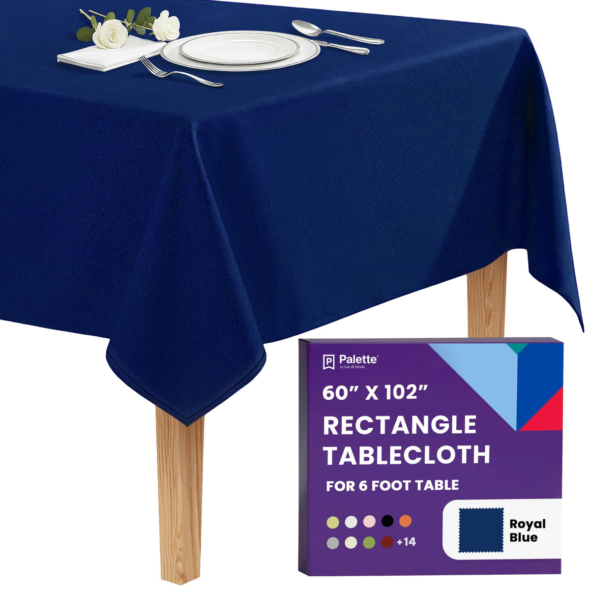 Gee Di Moda Rectangle Tablecloth - 90 x 132 Inch Beige Table Cloth for 6 Foot Tables with Floor-Length Drop - Heavy Duty Washable Fabric for Holiday Party, Dinner, Weddings & Baby Shower