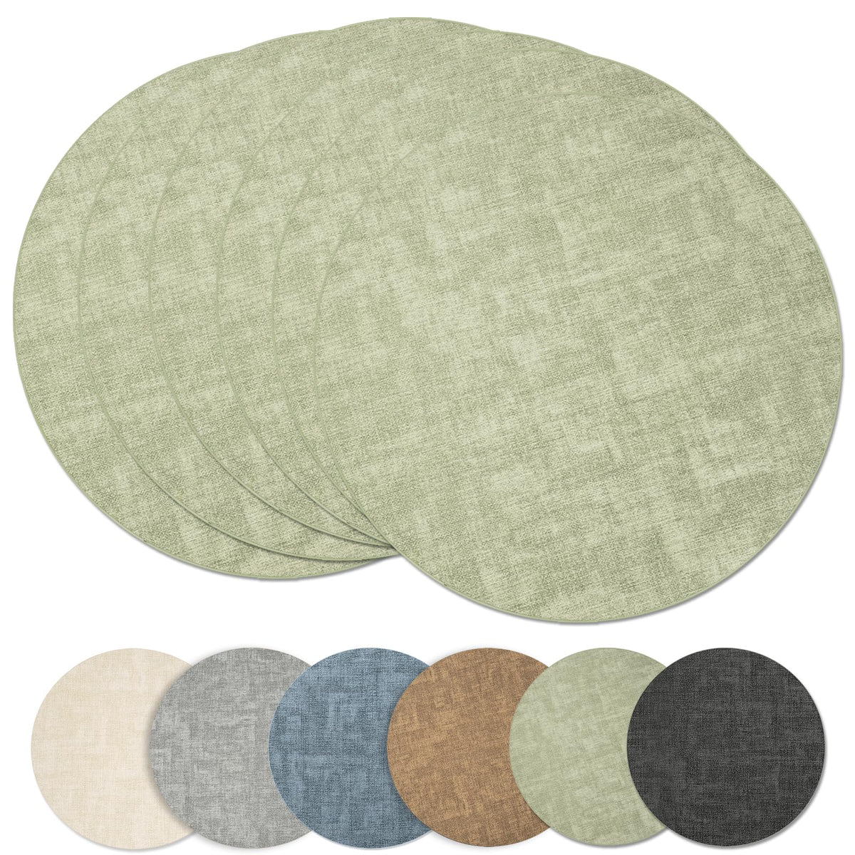 Maxpearl Faux Leather Placemats Set of 6, Easy to Clean, Grey