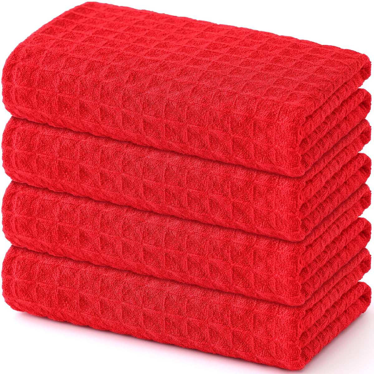 Homaxy Microfiber Waffle Weave Kitchen Dish Cloths, 6-Pack, White