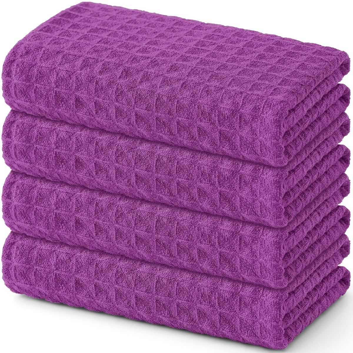Homaxy Microfiber Waffle Weave Kitchen Dish Cloths, 6-Pack, White