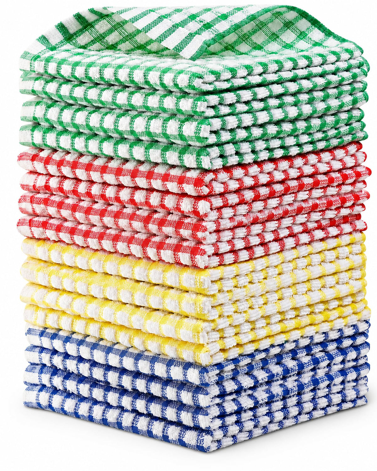 Egles 12 Pack 100% Cotton Kitchen Dish Cloths, 12 x 12 Inch Dishcloths