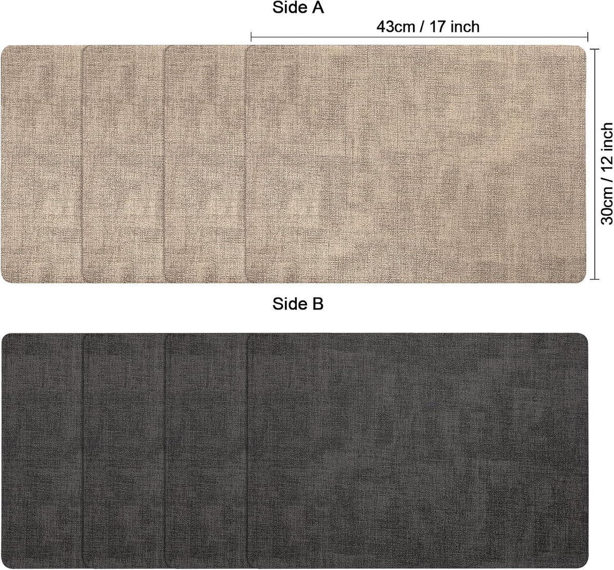 Myir JUN Faux Leather Placemats Set of 6, Reversible Dual-Color Place Mats